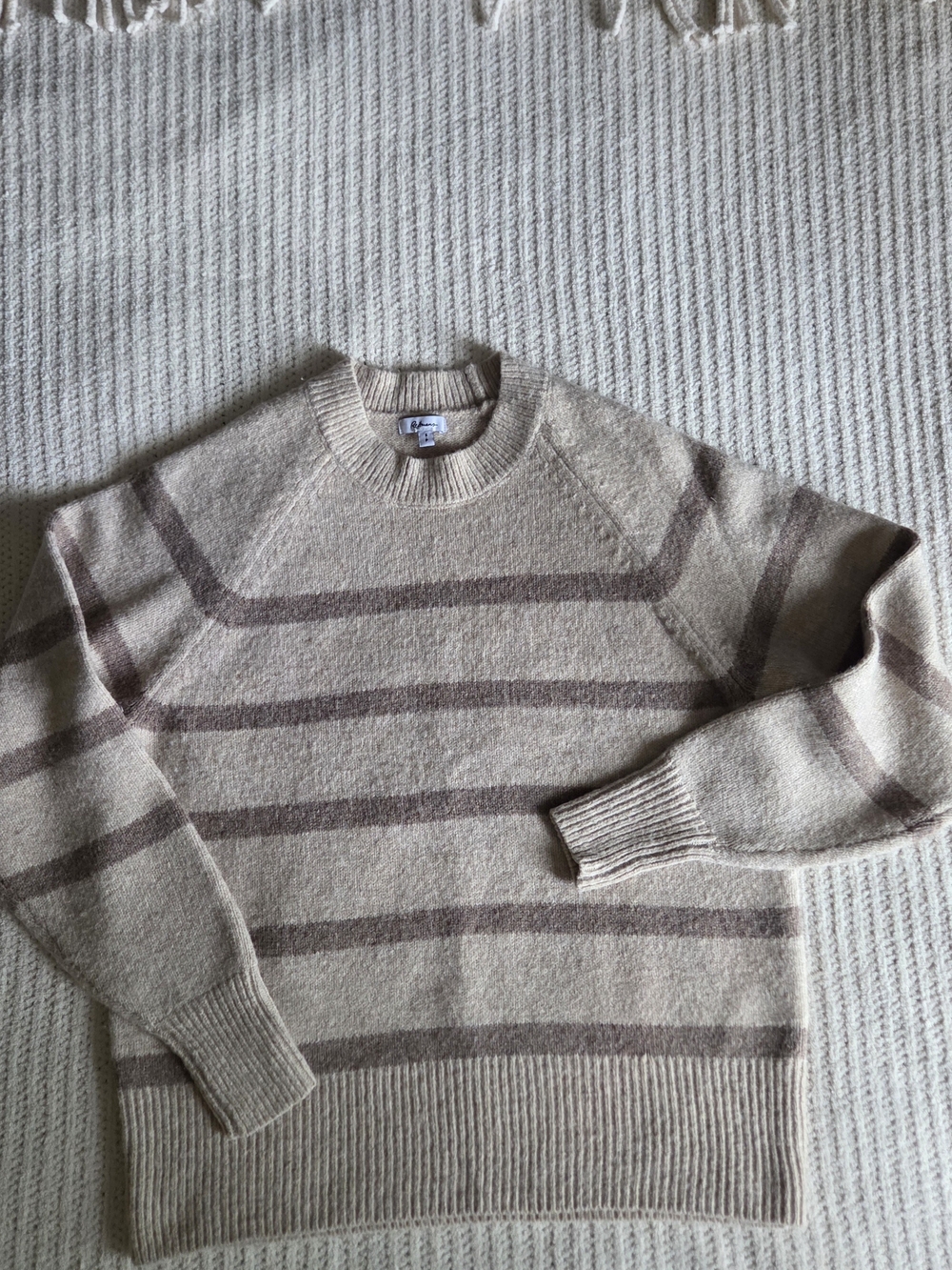 Reitmans Striped Knit Sweater – Cream & Taupe - Picture 3 of 9